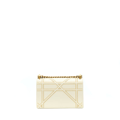 Dior Small Diorama Rockstud Crossbody Purse Lambskin White