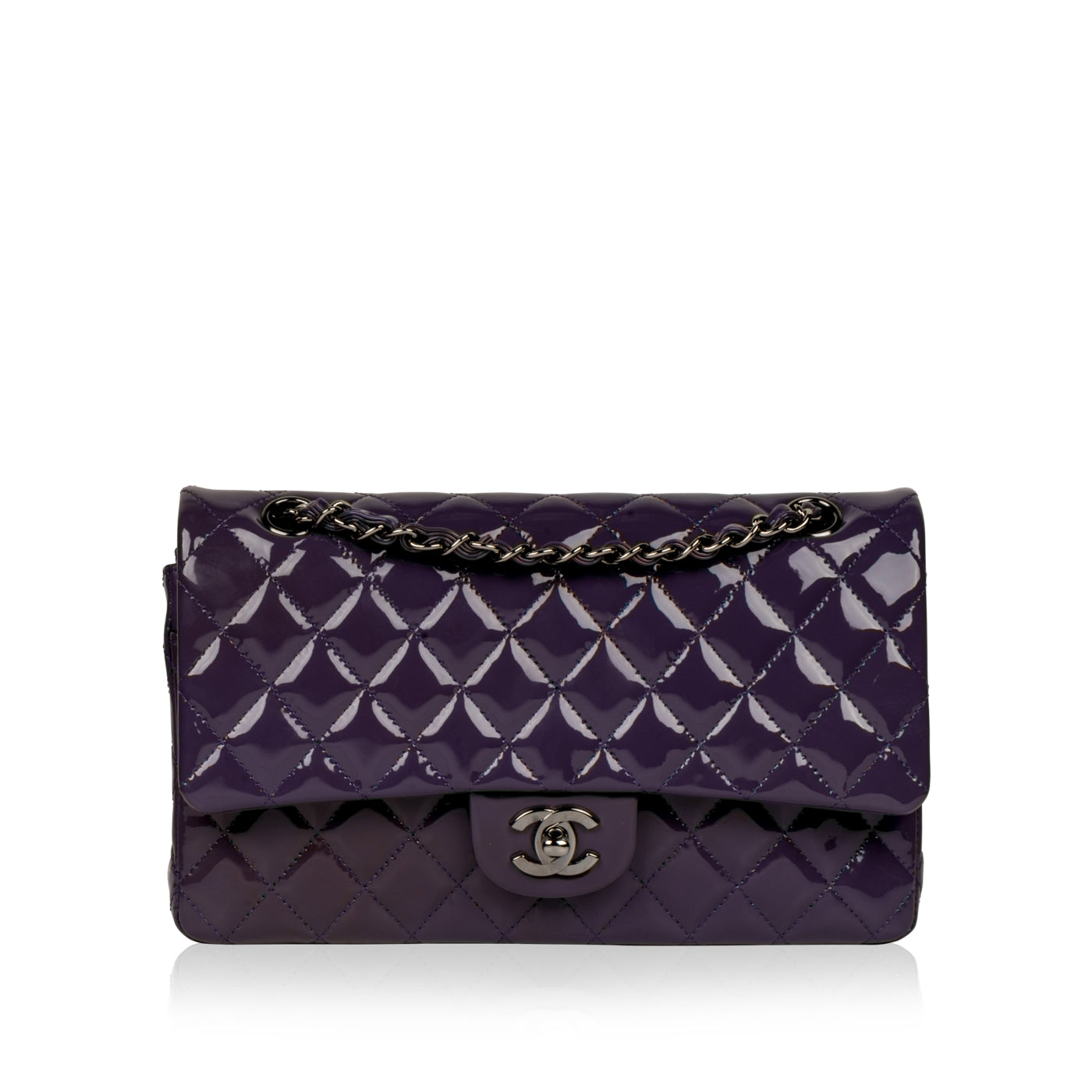 Chanel Classic Flap Patent Leather Black Shoulder Bag Style 7