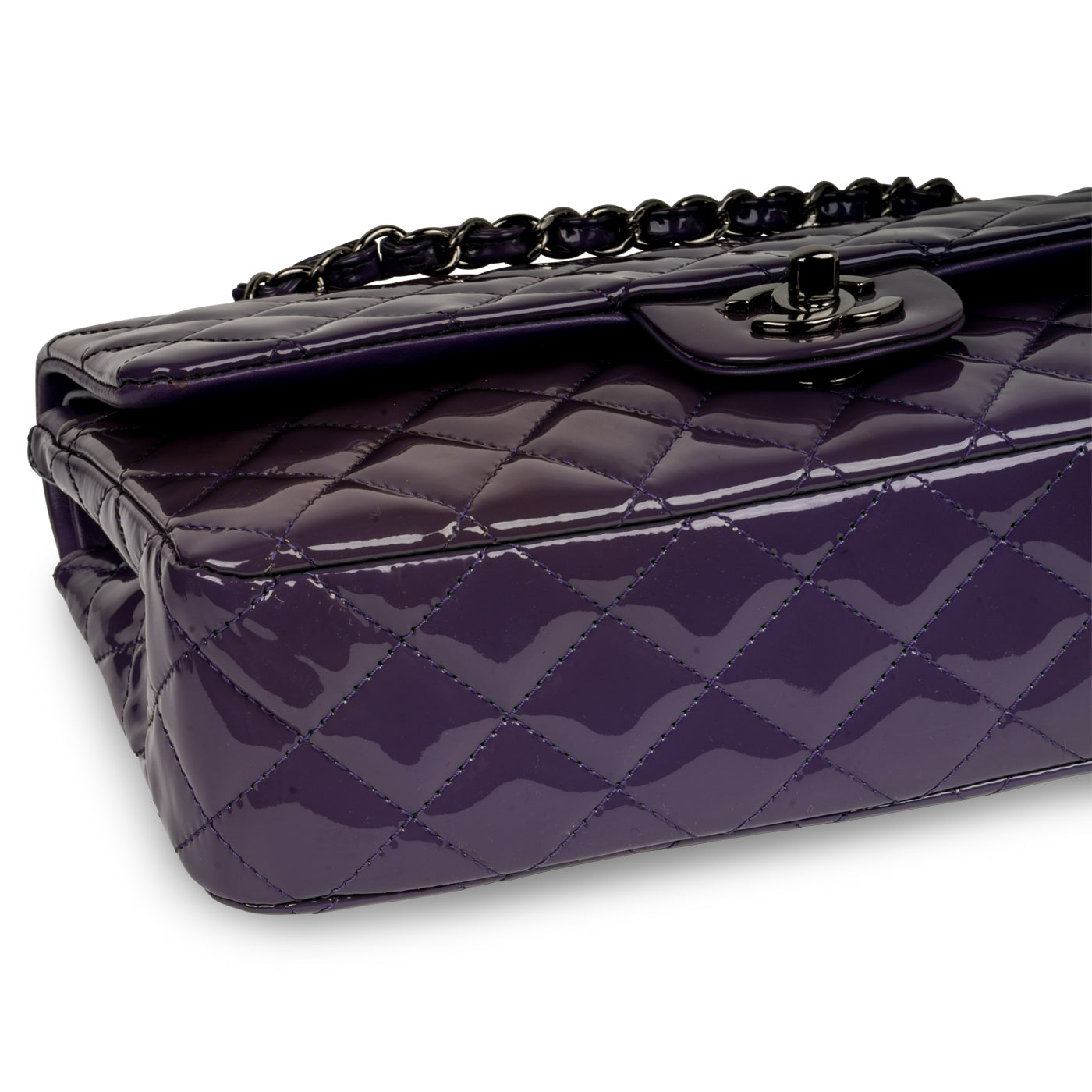 Chanel Classic Flap Patent Leather Black Shoulder Bag Style 7