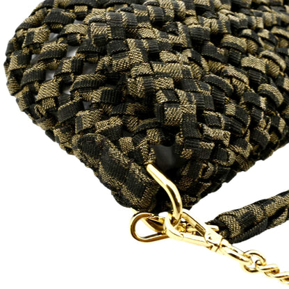 Fendi Baguette Jacquard Brown Shoulder Bag