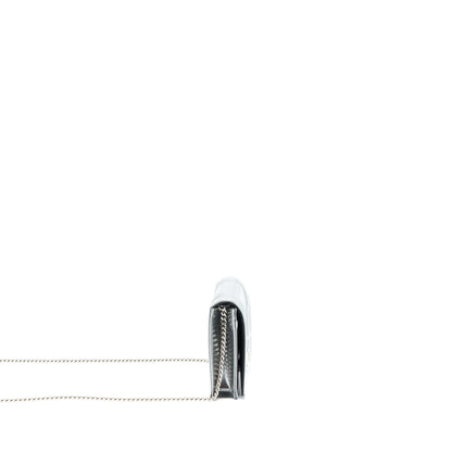 Dior Diorama Wallet On Chain Patent Metallic Silver