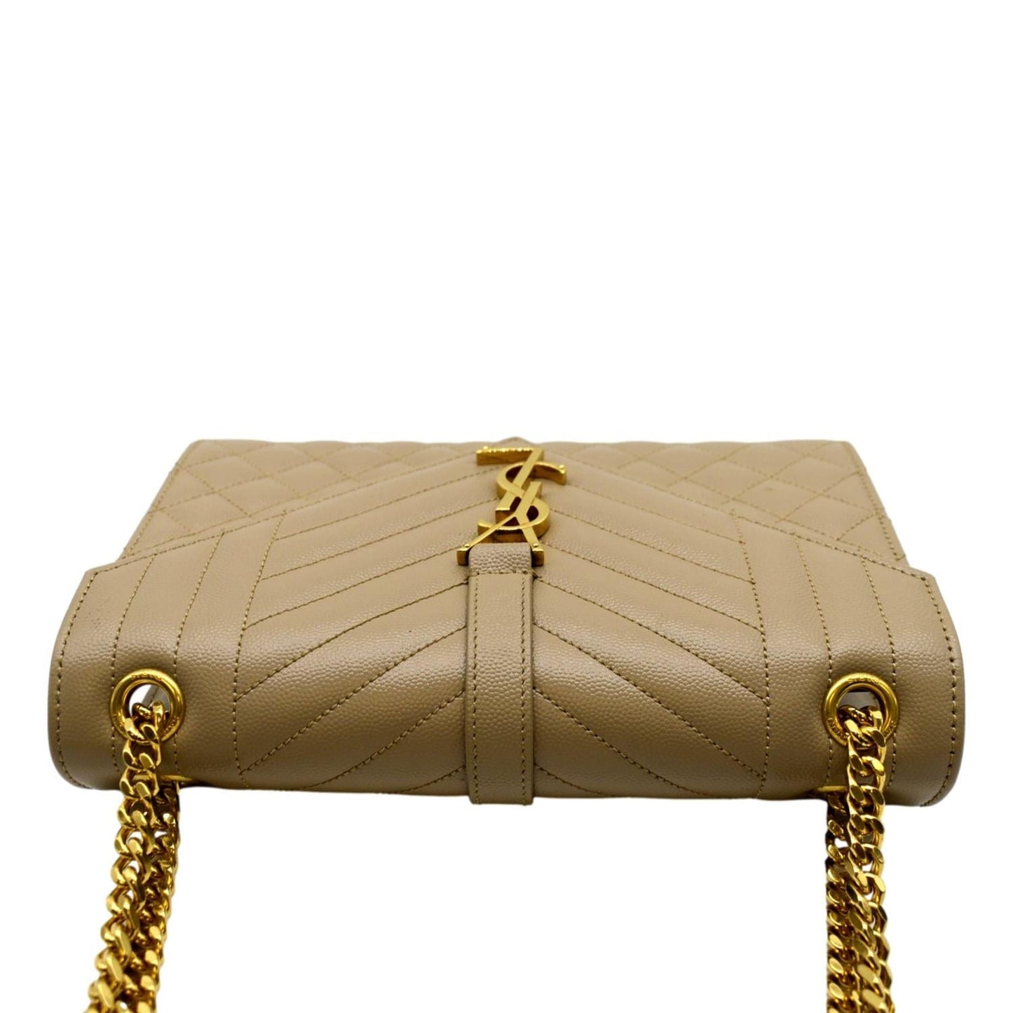 Saint Laurent Envelope Leather Beige Shoulder Bag Leather