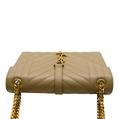 Saint Laurent Envelope Leather Beige Shoulder Bag Leather