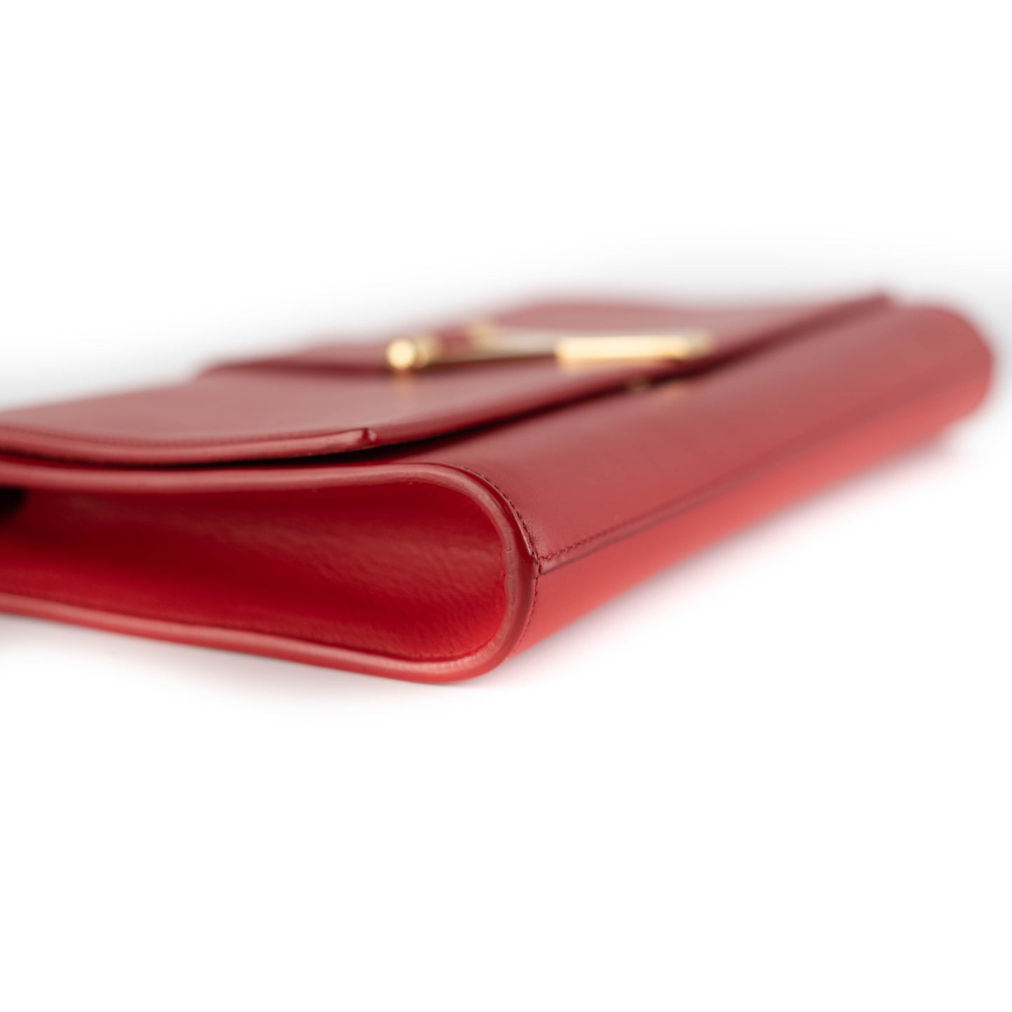 Saint Laurent Luxury Leather Red Clutch