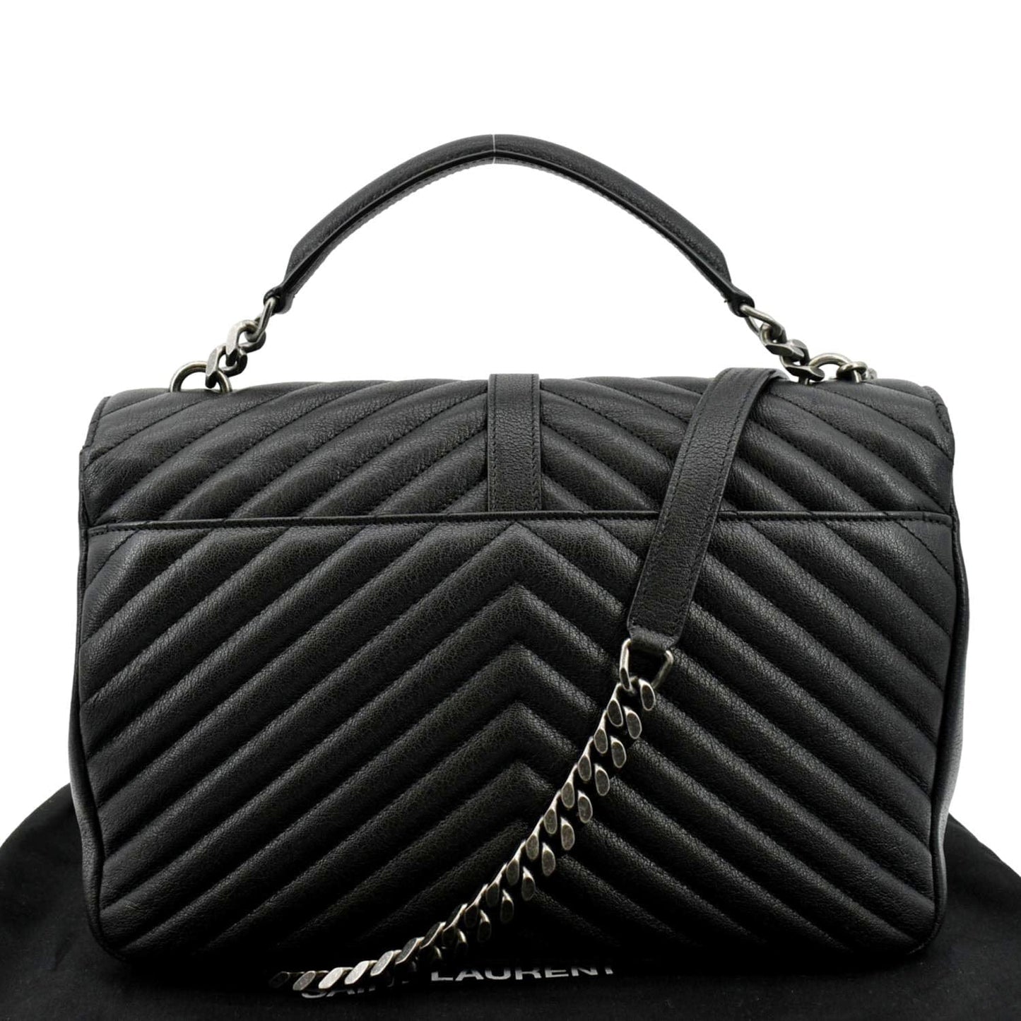 Saint Laurent College Leather Black Shoulder Bag Style 3