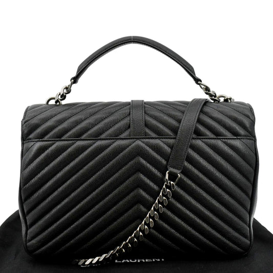 Saint Laurent College Leather Black Shoulder Bag Style 3