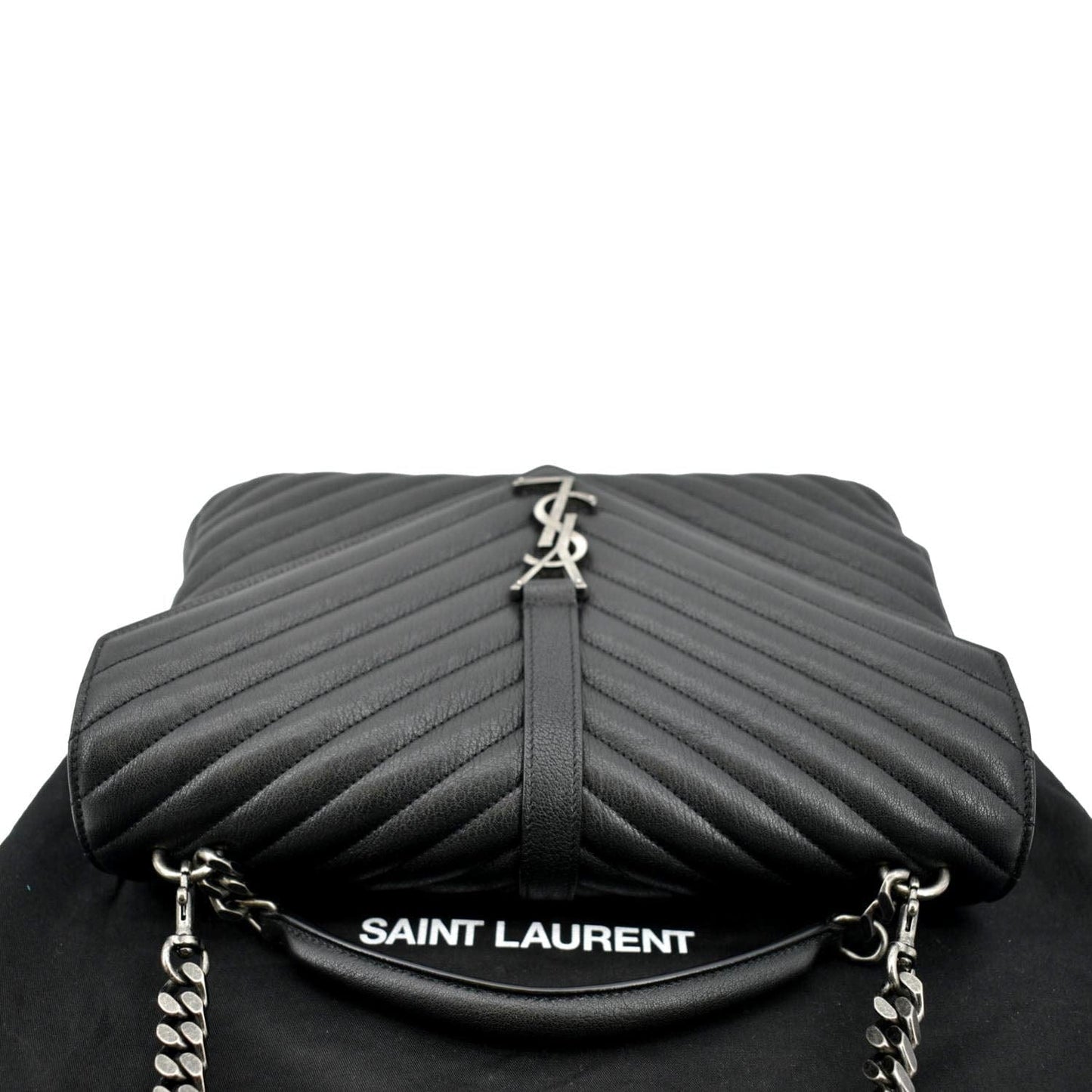 Saint Laurent College Leather Black Shoulder Bag Style 3