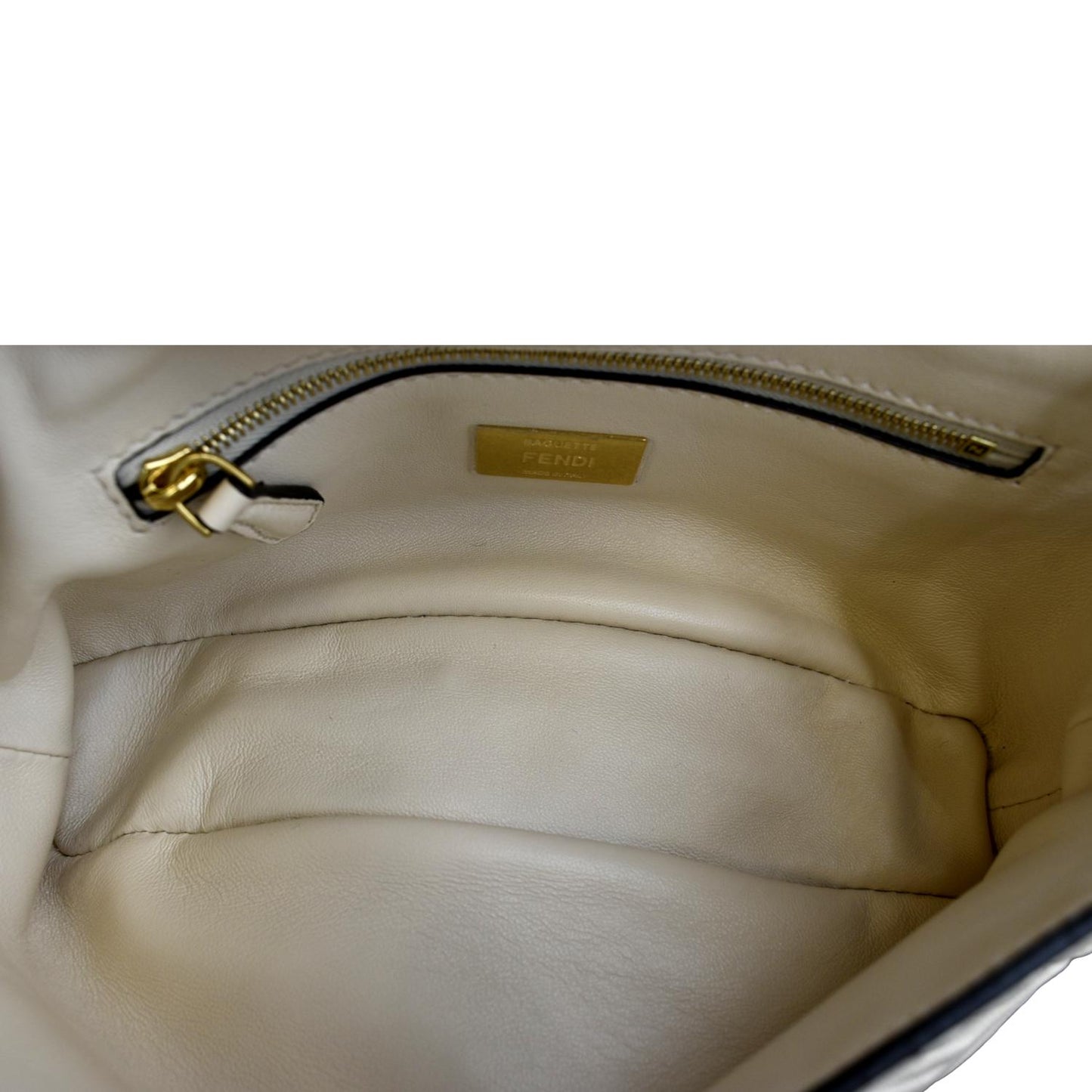 Fendi Baguette Leather Beige Shoulder Bag