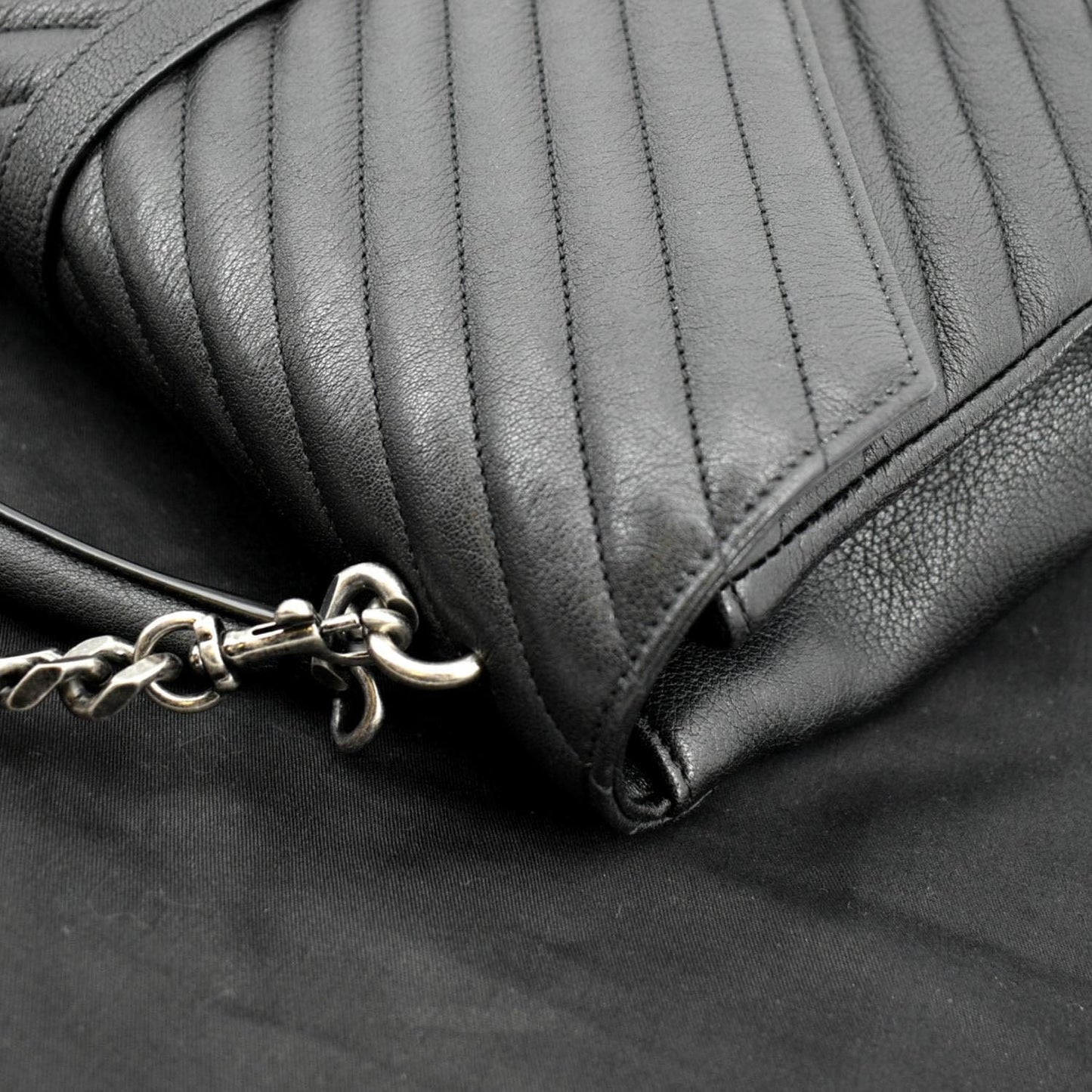 Saint Laurent College Leather Black Shoulder Bag Style 3