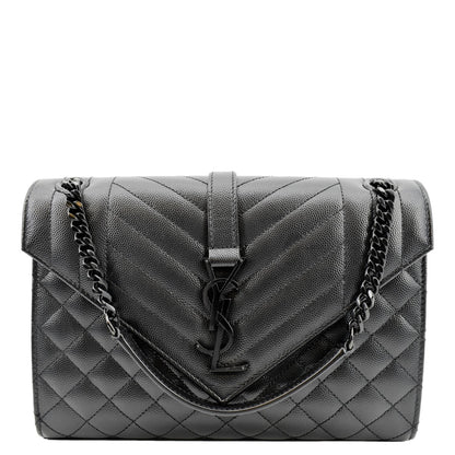 Saint Laurent Envelope Leather Black Shoulder Bag Style 15