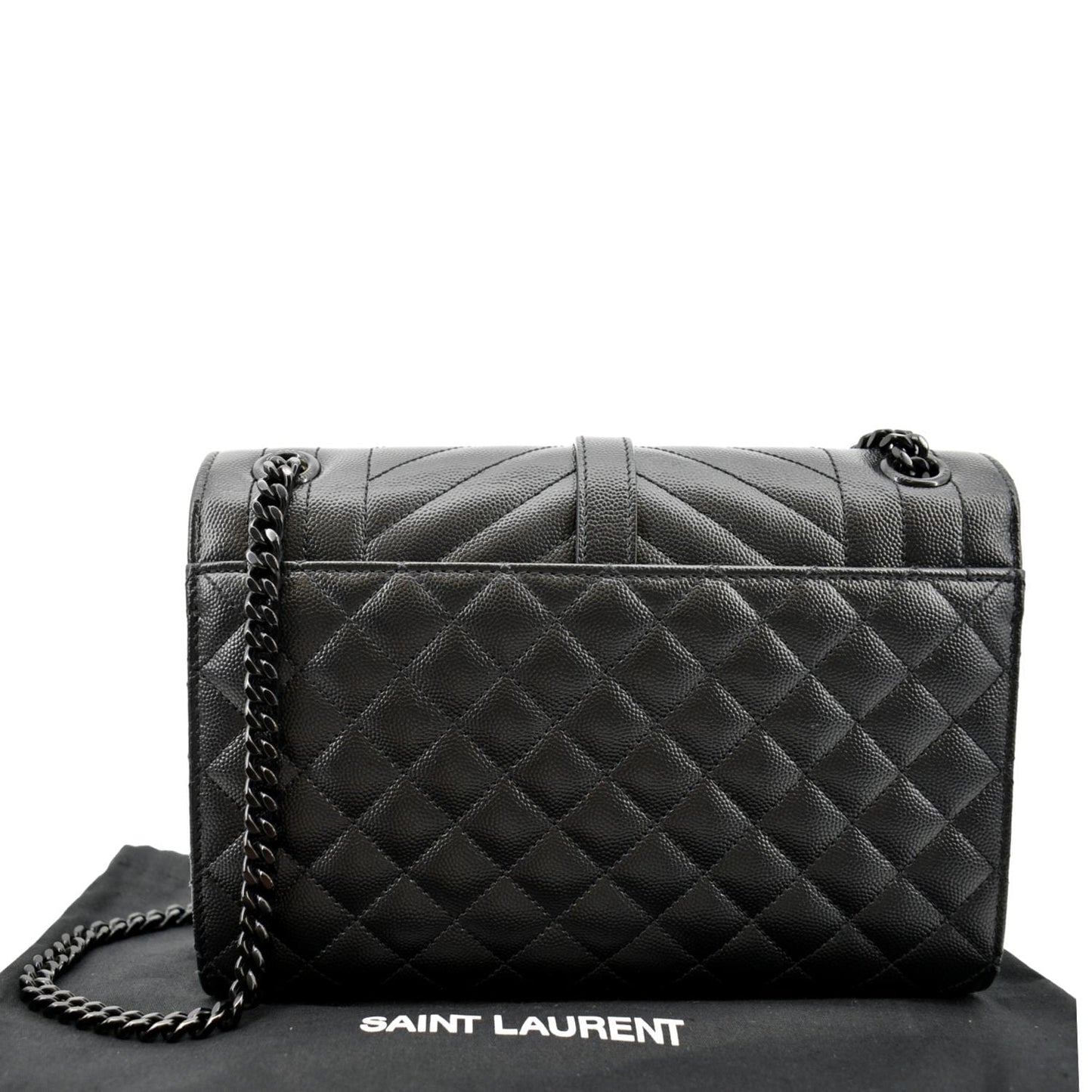 Saint Laurent Envelope Leather Black Shoulder Bag Style 15