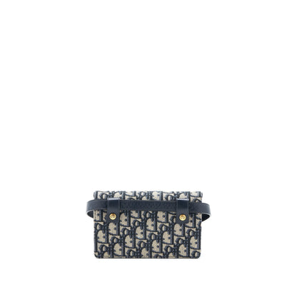 Dior Saddle Belt Pouch Blue Oblique Jacquard