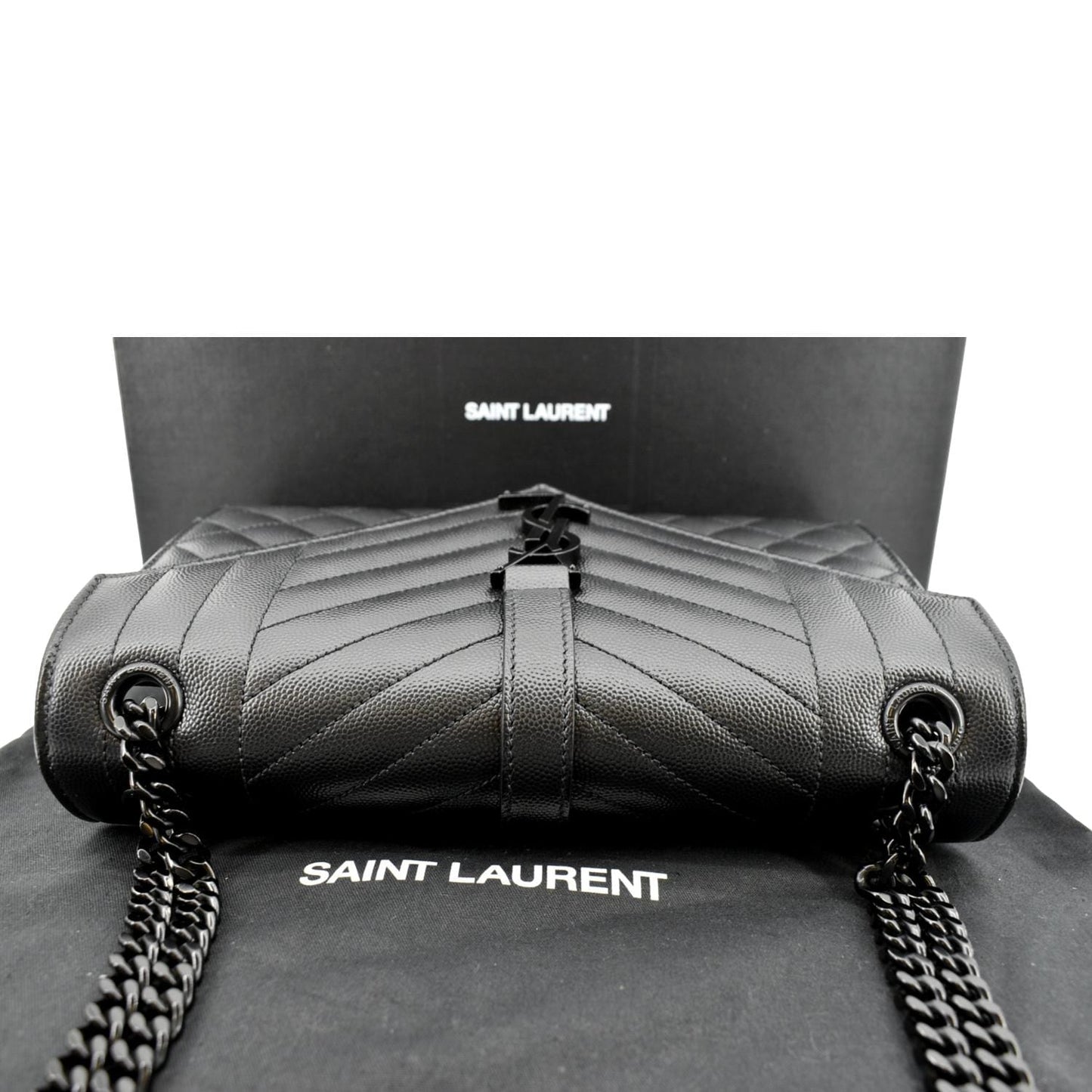 Saint Laurent Envelope Leather Black Shoulder Bag Style 15