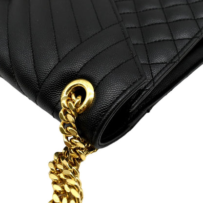 Saint Laurent Envelope Leather Black Shoulder Bag Style 16
