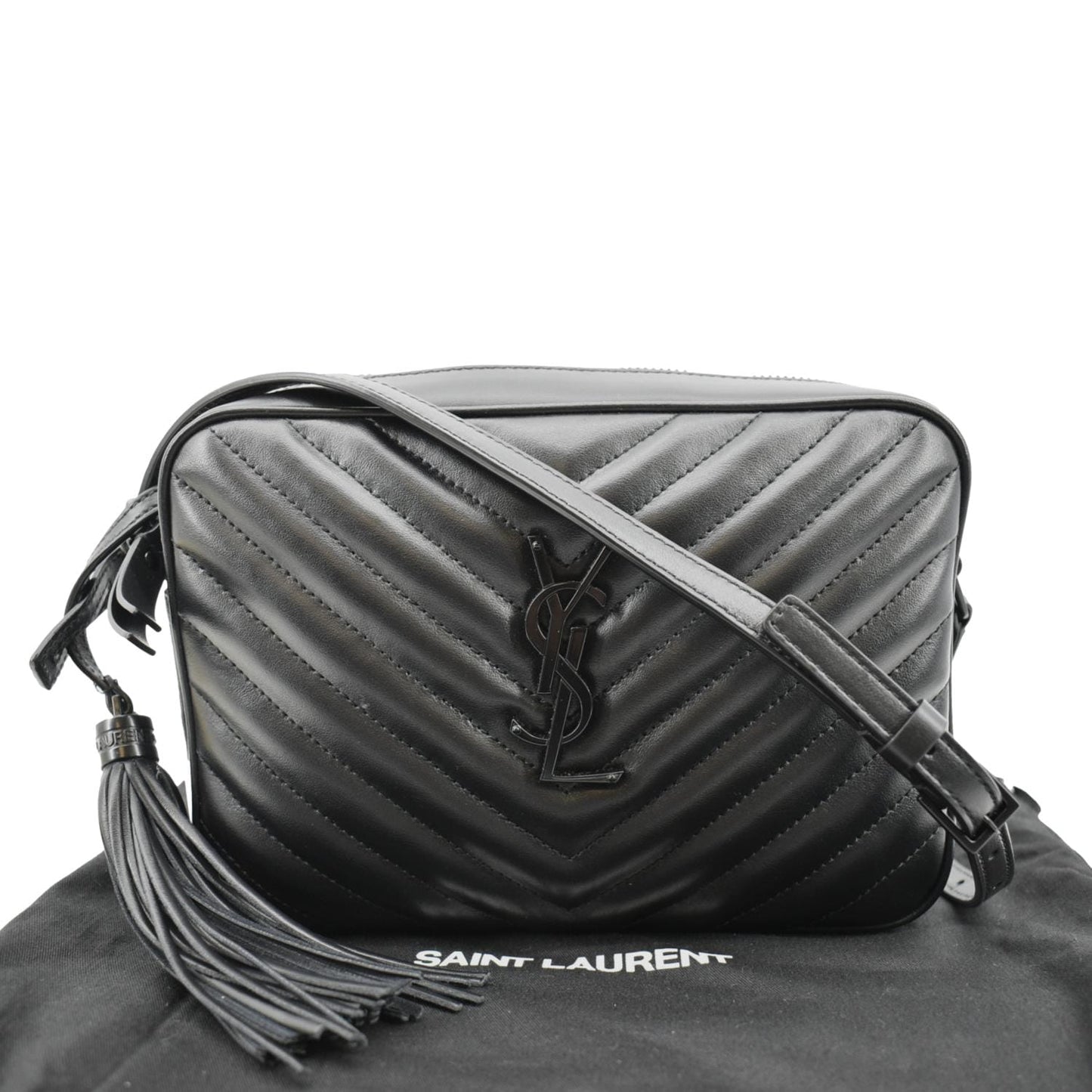 Saint Laurent Lou Leather Black Crossbody Style 19
