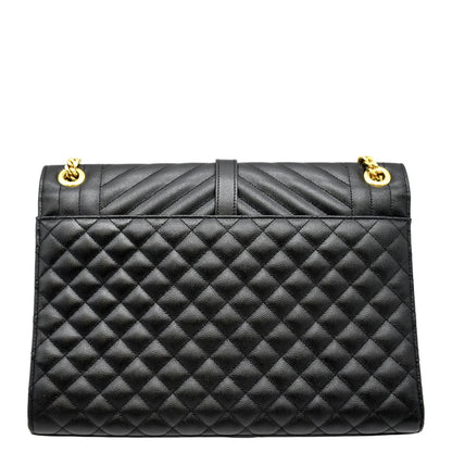 Saint Laurent Envelope Leather Black Shoulder Bag Style 16