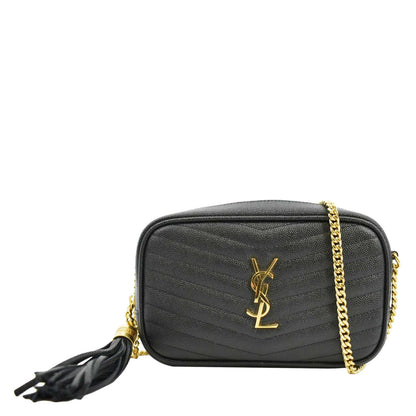 Saint Laurent Lou Leather Black Crossbody Style 25
