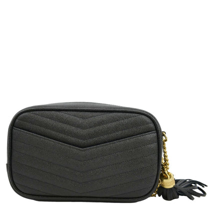 Saint Laurent Lou Leather Black Crossbody Style 25