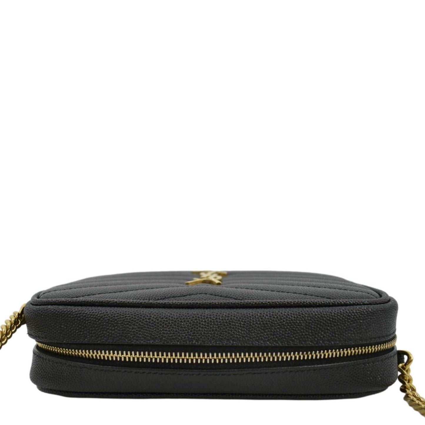 Saint Laurent Lou Leather Black Crossbody Style 25