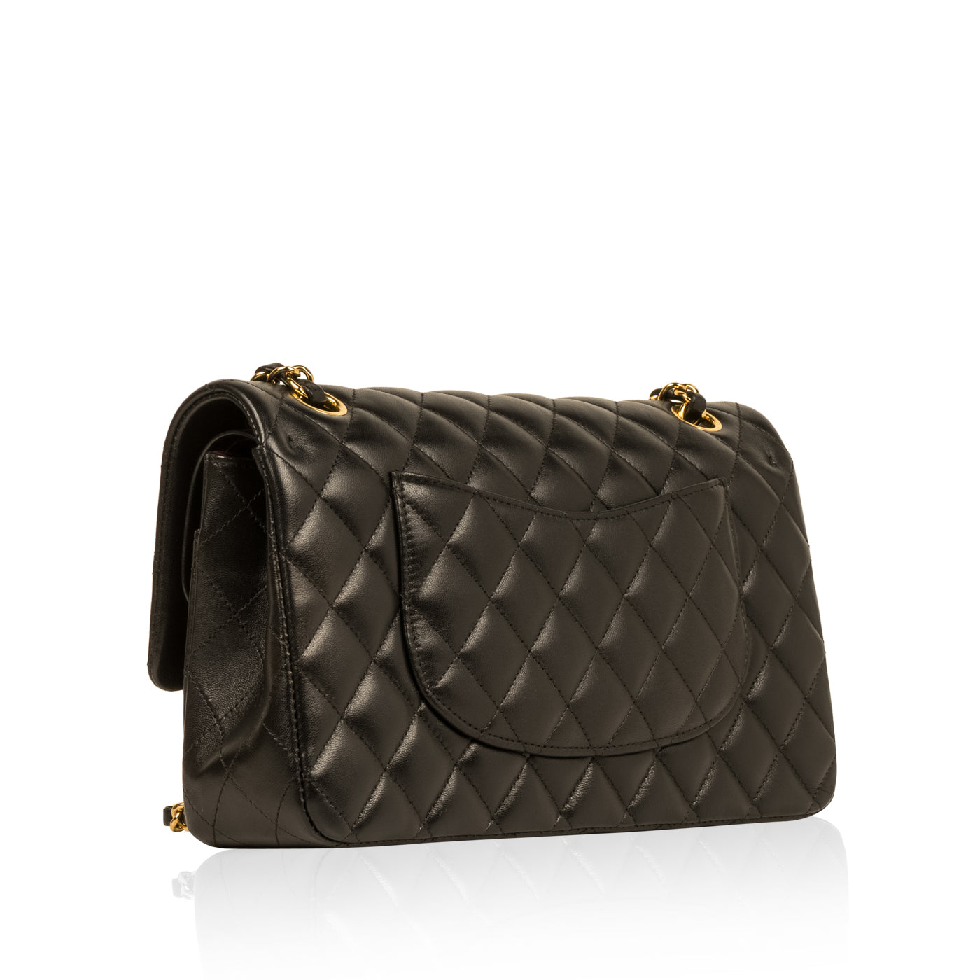Chanel Classic Flap Lambskin Black Shoulder Bag Style 146