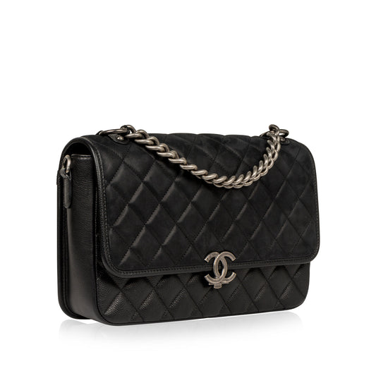Chanel Caviar And Nubuck Messenger Bag