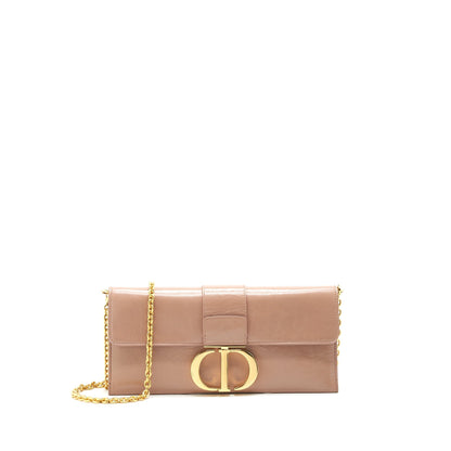 Dior 30 Montaigne Leather Clutch Purse with Chain