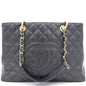 Chanel Black Quilted Caviar Leather Grand Shopper Tote