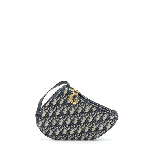 Dior Saddle Pouch Blue Oblique Canvas