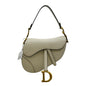 CHRISTIAN DIOR Saddle Grained Calfskin Leather Shoulder Bag Beige
