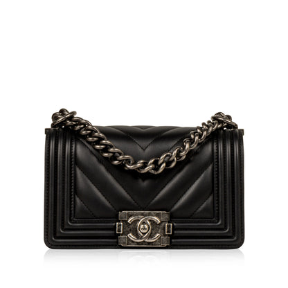 Chanel Boy Bag Lambskin Black Shoulder Bag Style 73