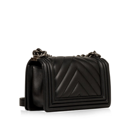 Chanel Boy Bag Lambskin Black Shoulder Bag Style 73