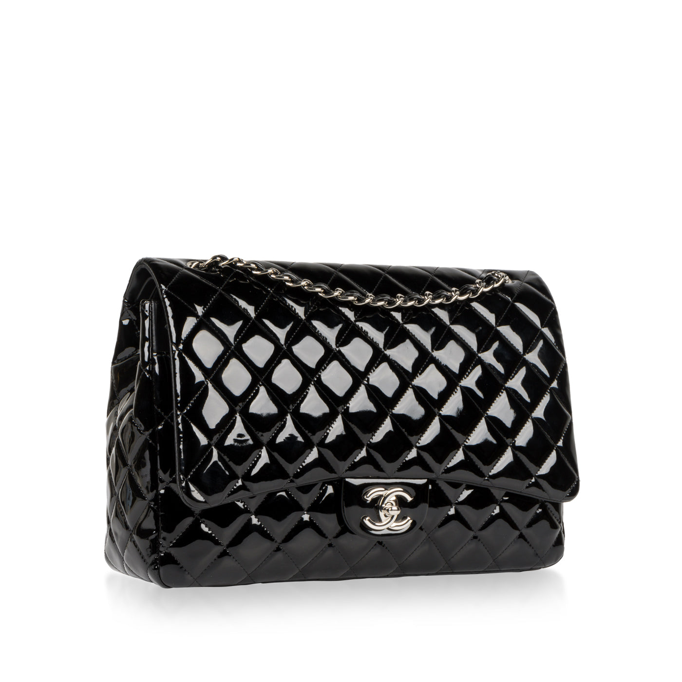 Chanel Classic Flap Patent Leather Black Shoulder Bag Style 15