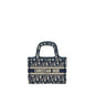 Dior Mini Book Tote Blue Oblique Embroidery
