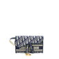 Dior Saddle Slim Pouch Blue Dior Oblique Embroidery