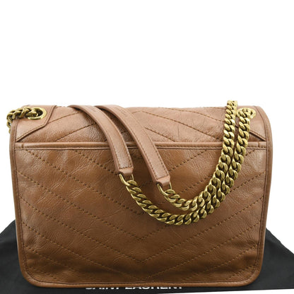 Saint Laurent Niki Leather Brown Crossbody Leather