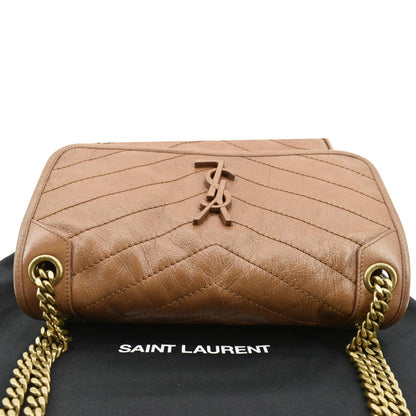 Saint Laurent Niki Leather Brown Crossbody Leather