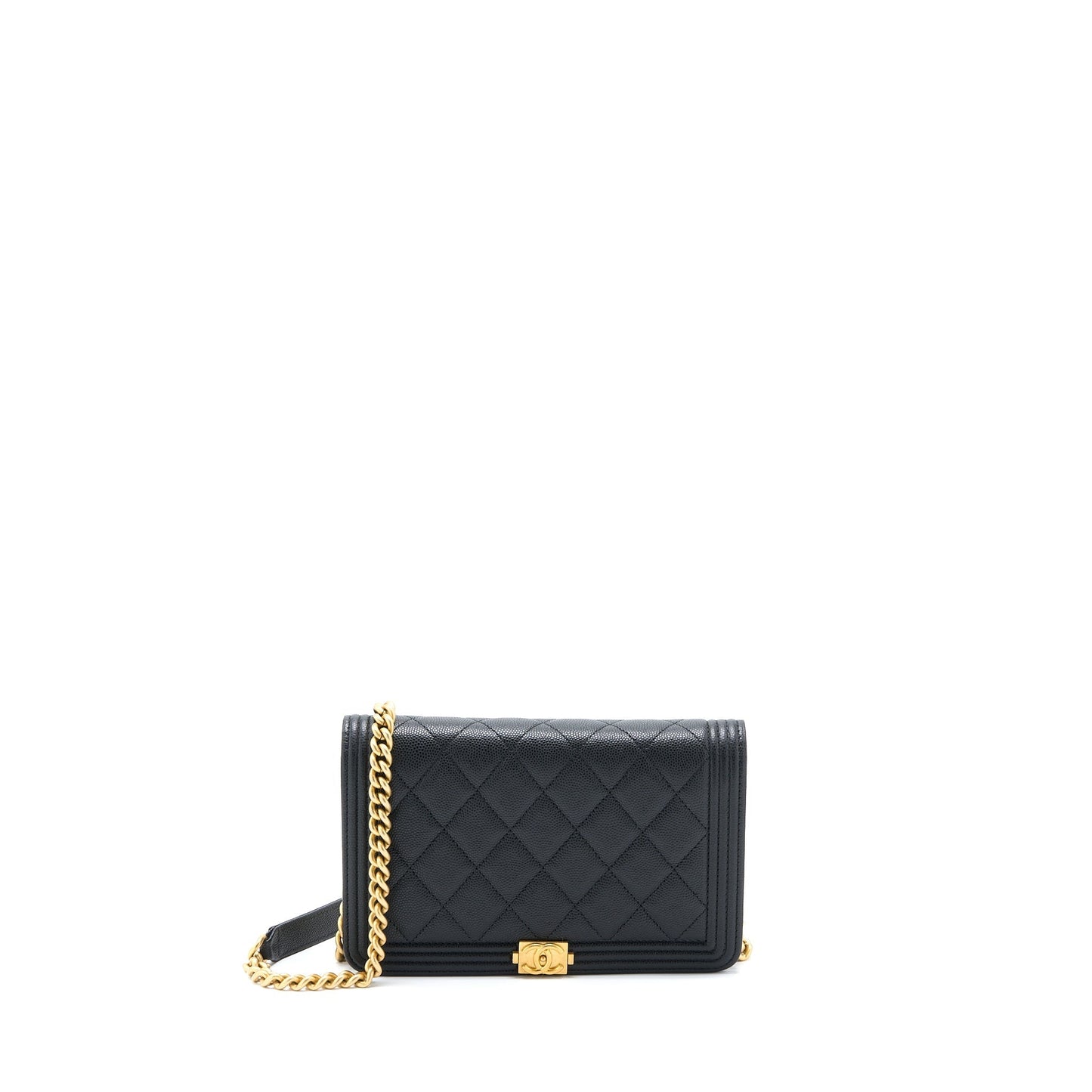 Chanel Boy Caviar Black Chain Crossbody