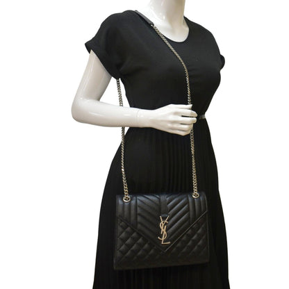 Saint Laurent Envelope Leather Black Crossbody Style 4