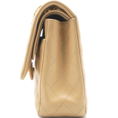 Chanel Flap Classic Quilted Caviar Leather Beige Shoulder Bag
