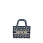 Dior Mini Book Tote Blue Oblique Embroidery