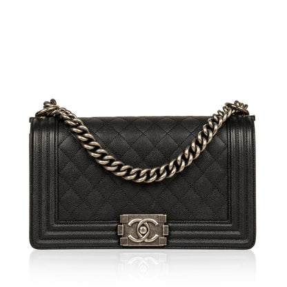 Chanel Boy Bag Caviar Black Shoulder Bag Style 14