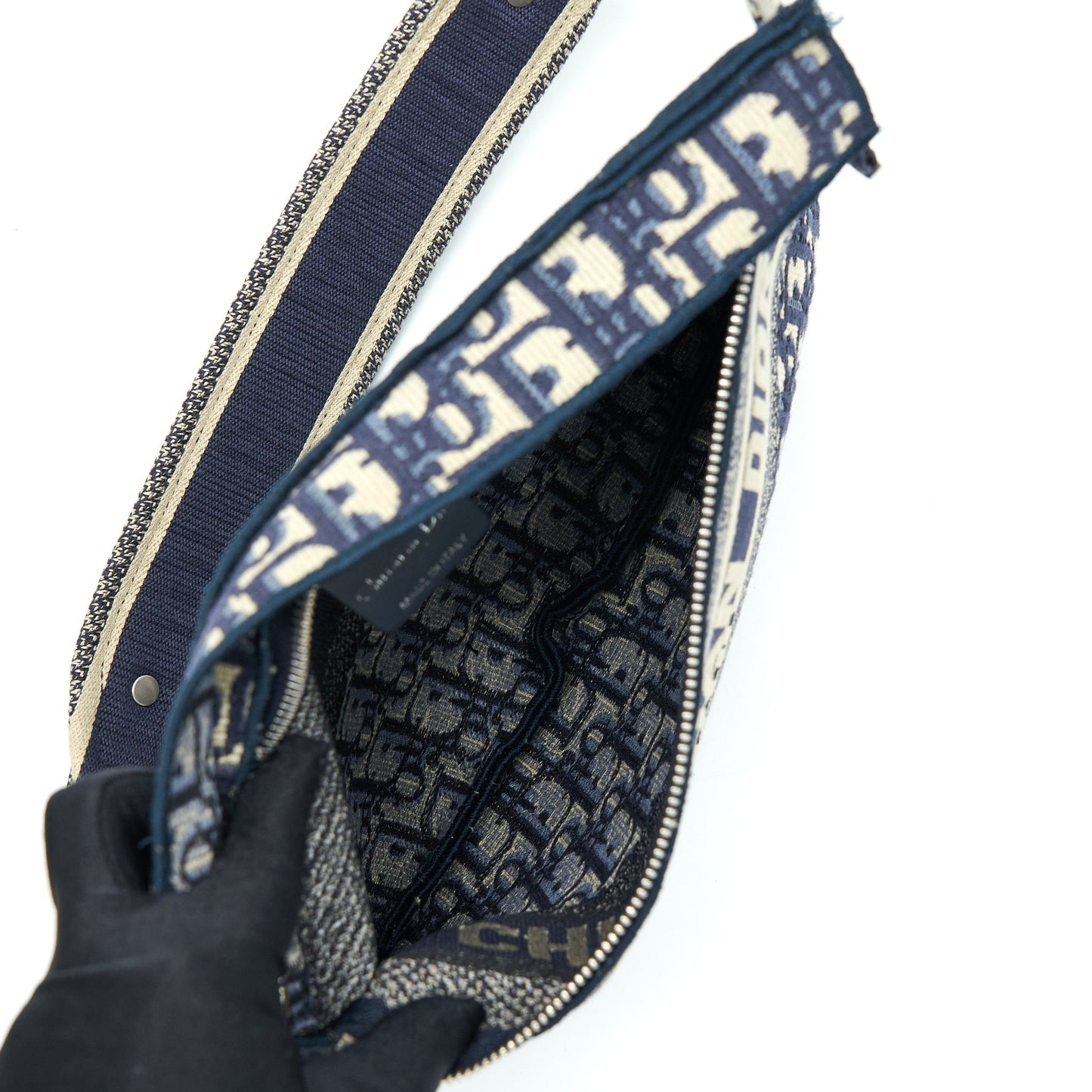Dior Crossbody Messenger Purse Blue Oblique Canvas