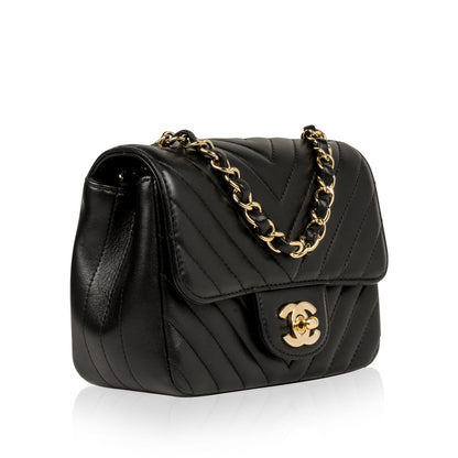 Chanel Classic Flap Lambskin Black Shoulder Bag Style 341