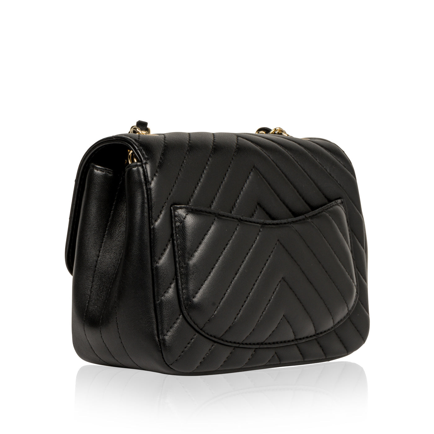 Chanel Classic Flap Lambskin Black Shoulder Bag Style 341