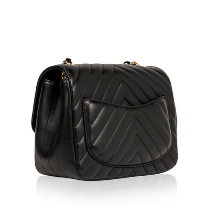Chanel Classic Flap Lambskin Black Shoulder Bag Style 341