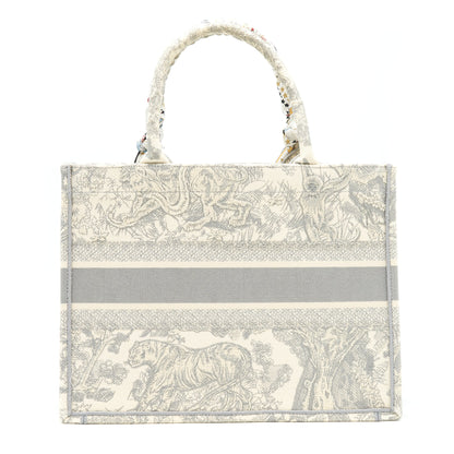 Dior Small Dior Book Tote Gray Toile de Jouy Embroidery an extra Dior twilly