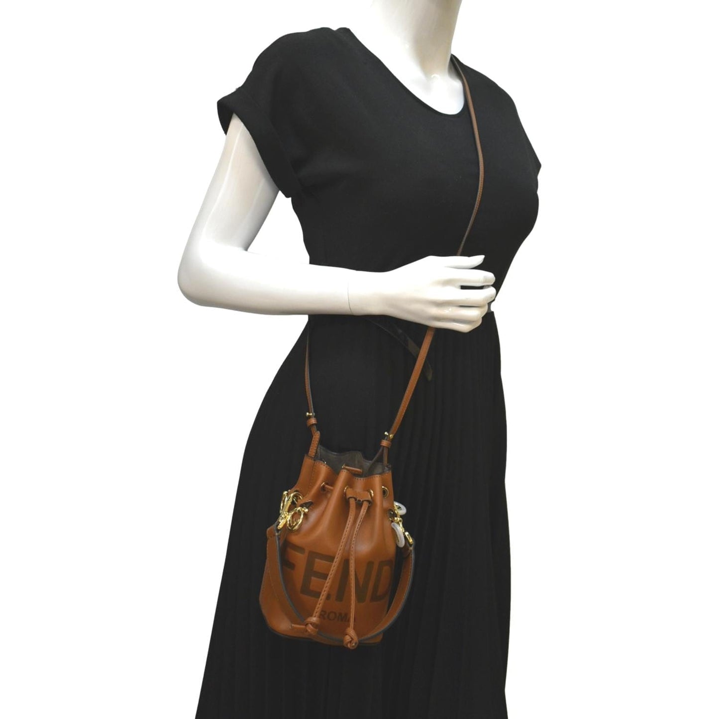 Fendi Mon Tresor Leather Brown Crossbody Leather