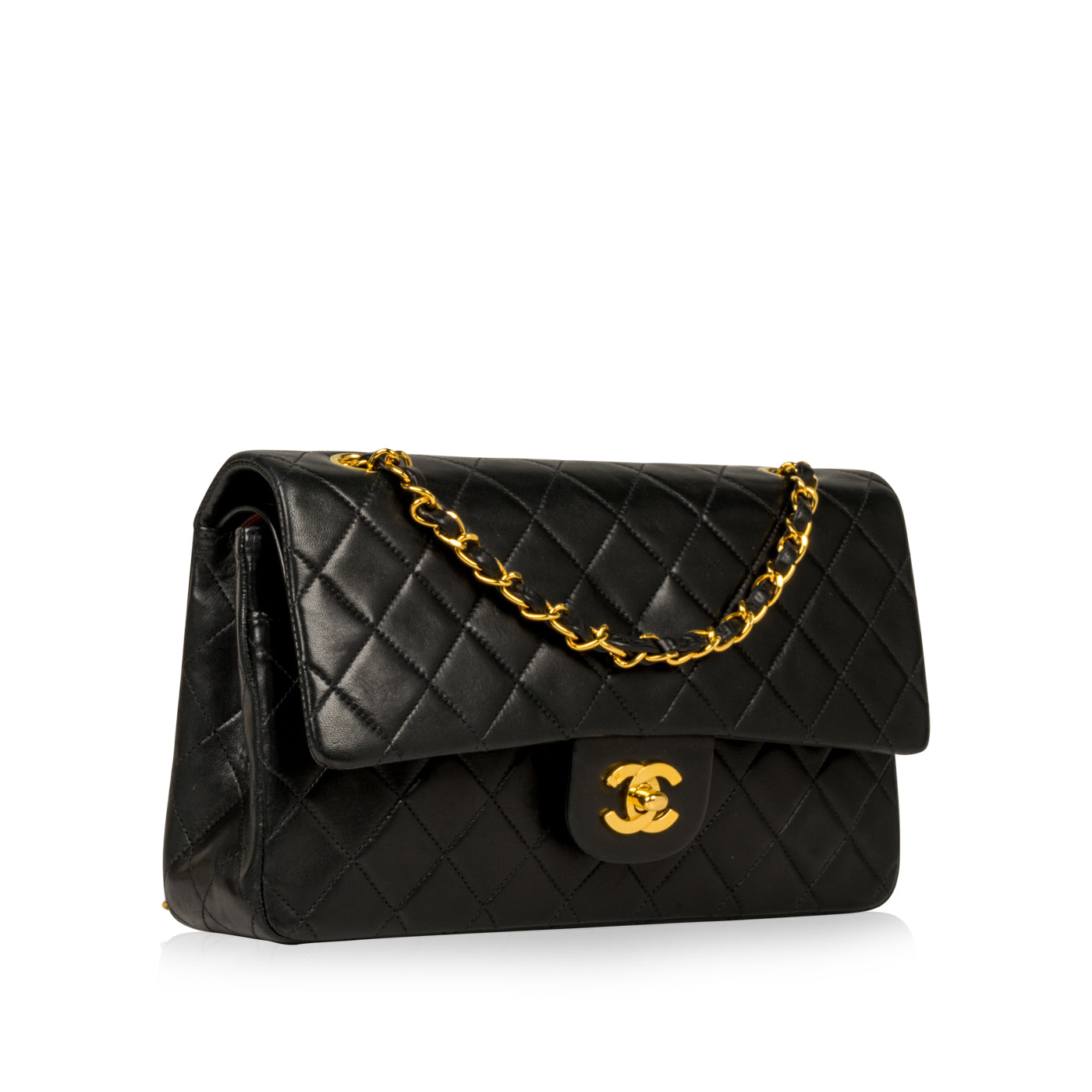 Chanel Classic Flap Lambskin Black Shoulder Bag Style 150