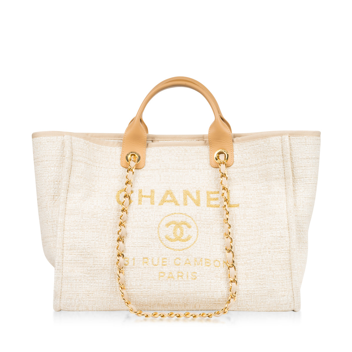 Chanel Cambon Canvas Gold Tote Bag Style 3