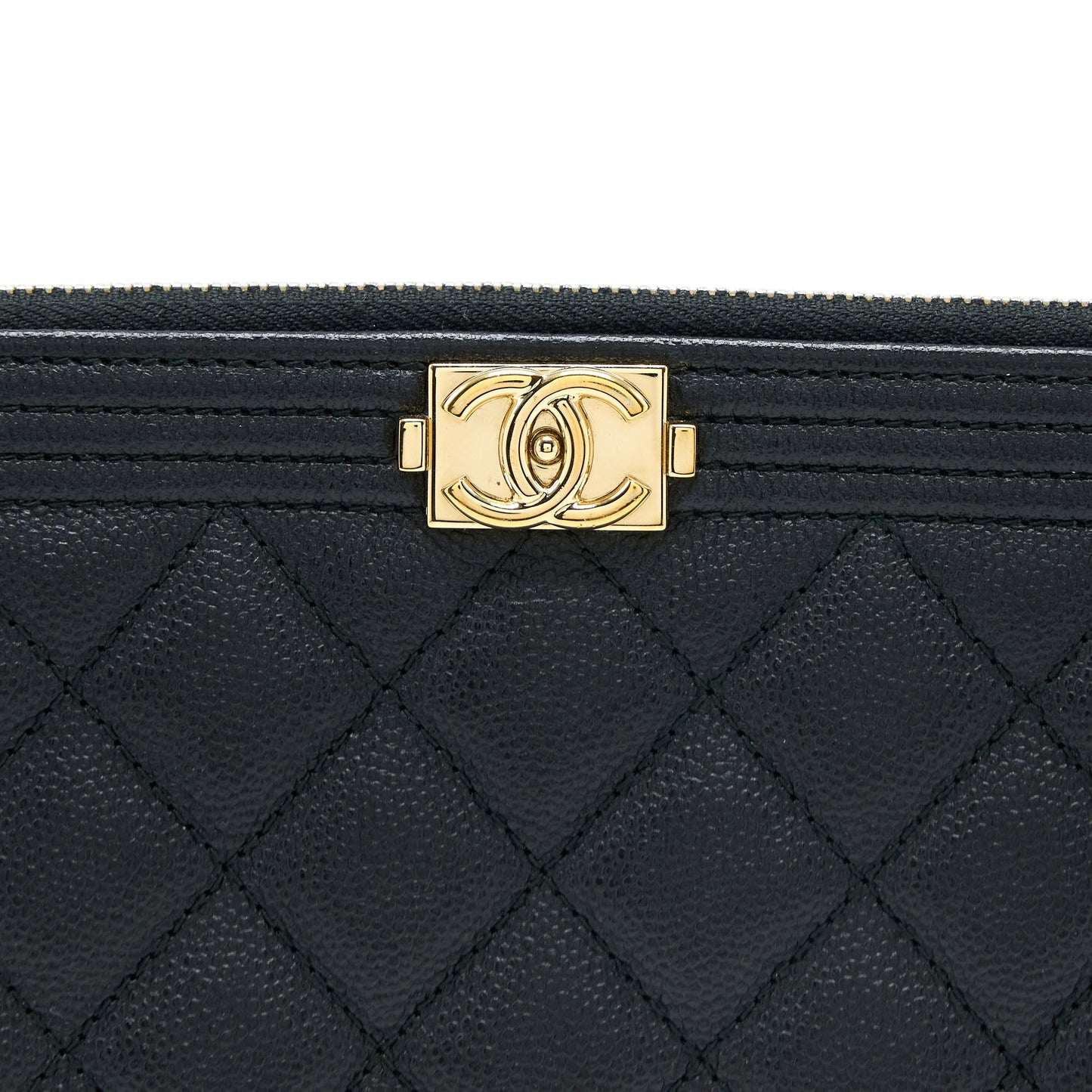Chanel Boy Clutch Caviar Black GHW